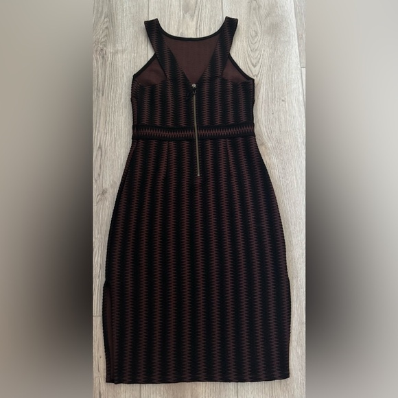 Maeve by Anthropologie Black and Brown Asymmetrical Halter Sheath Dress - Picture 6 of 9